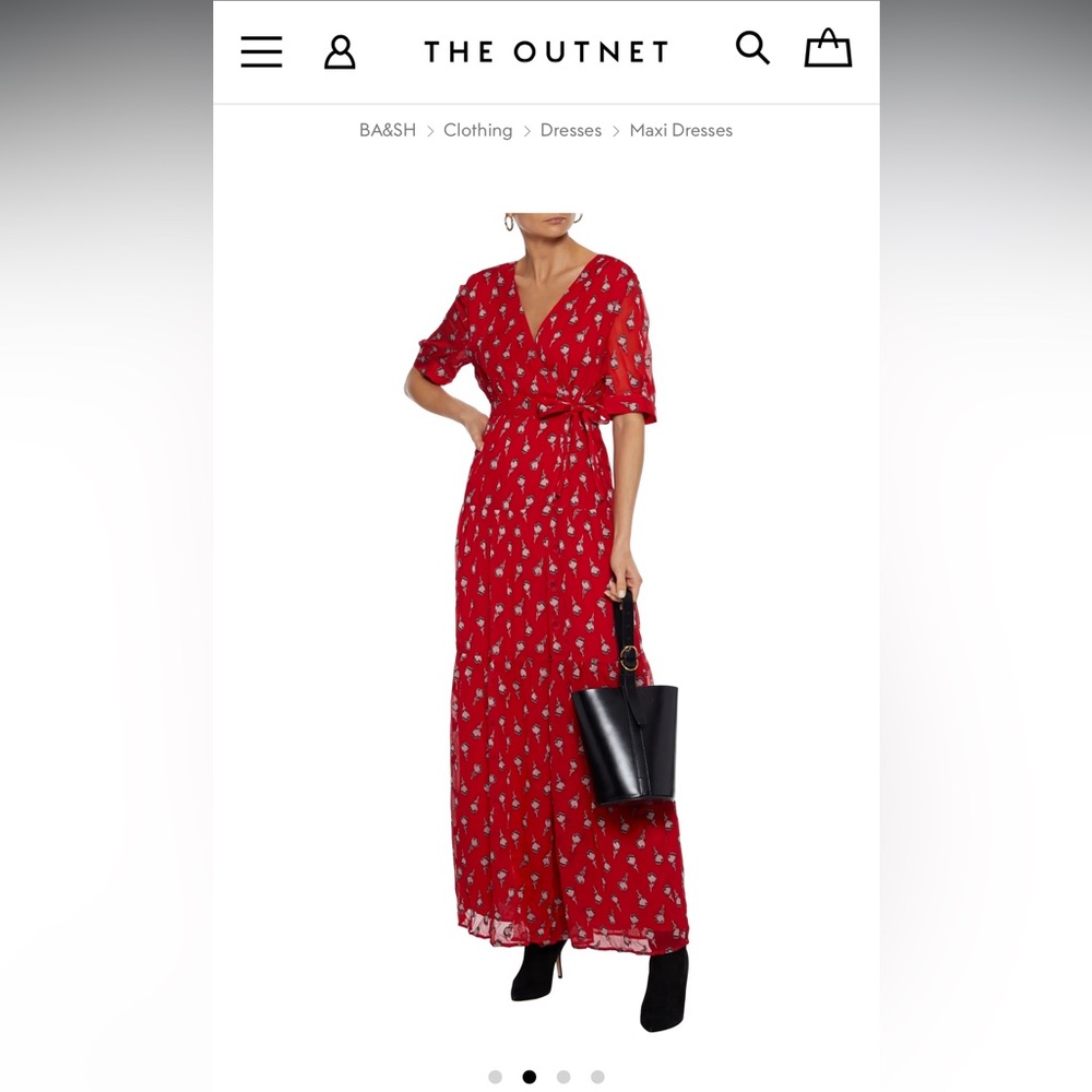 BA&SH
Madonna fil coupé silk-blend georgette maxi wrap dress